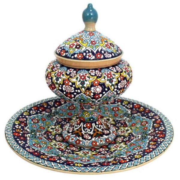 Price and Buy Persian Footed Sugar Bowl Minakari with Plate in Floral Design_690087d8a7334.jpeg Price and Buy Persian Footed Sugar Bowl Minakari with Plate in Floral Design