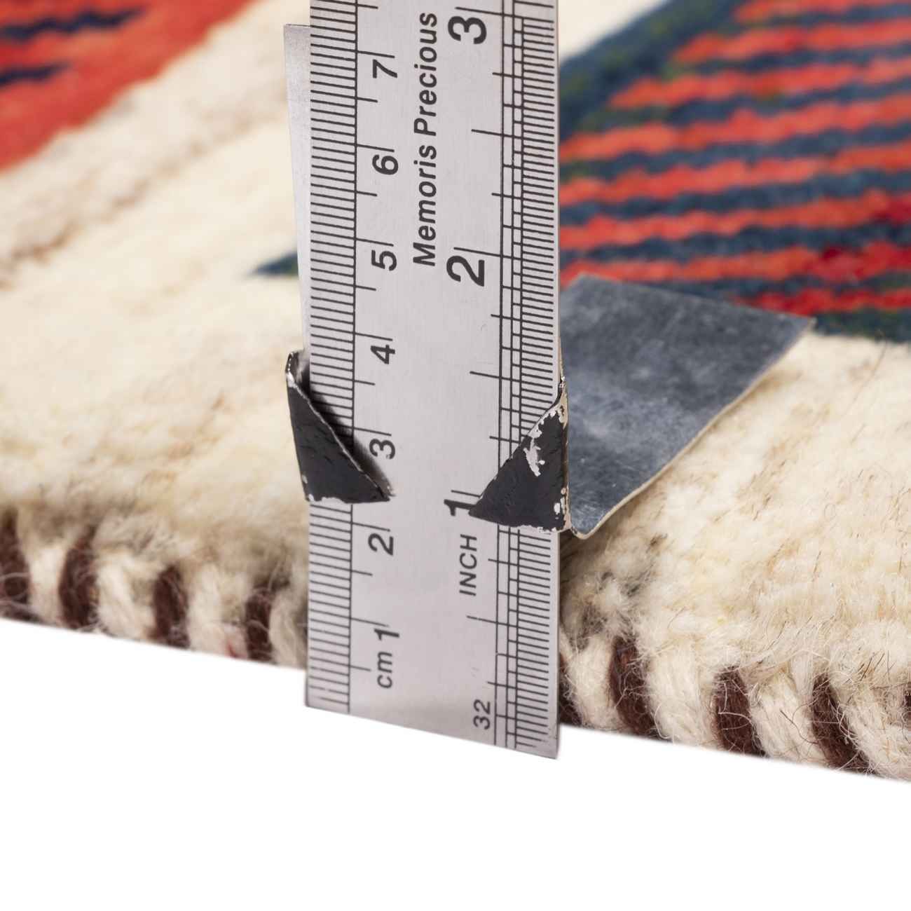 Price and Buy Persian Gabbeh Rug with Wool Genuine Handwoven in Fars Checkered Cream - Image 7