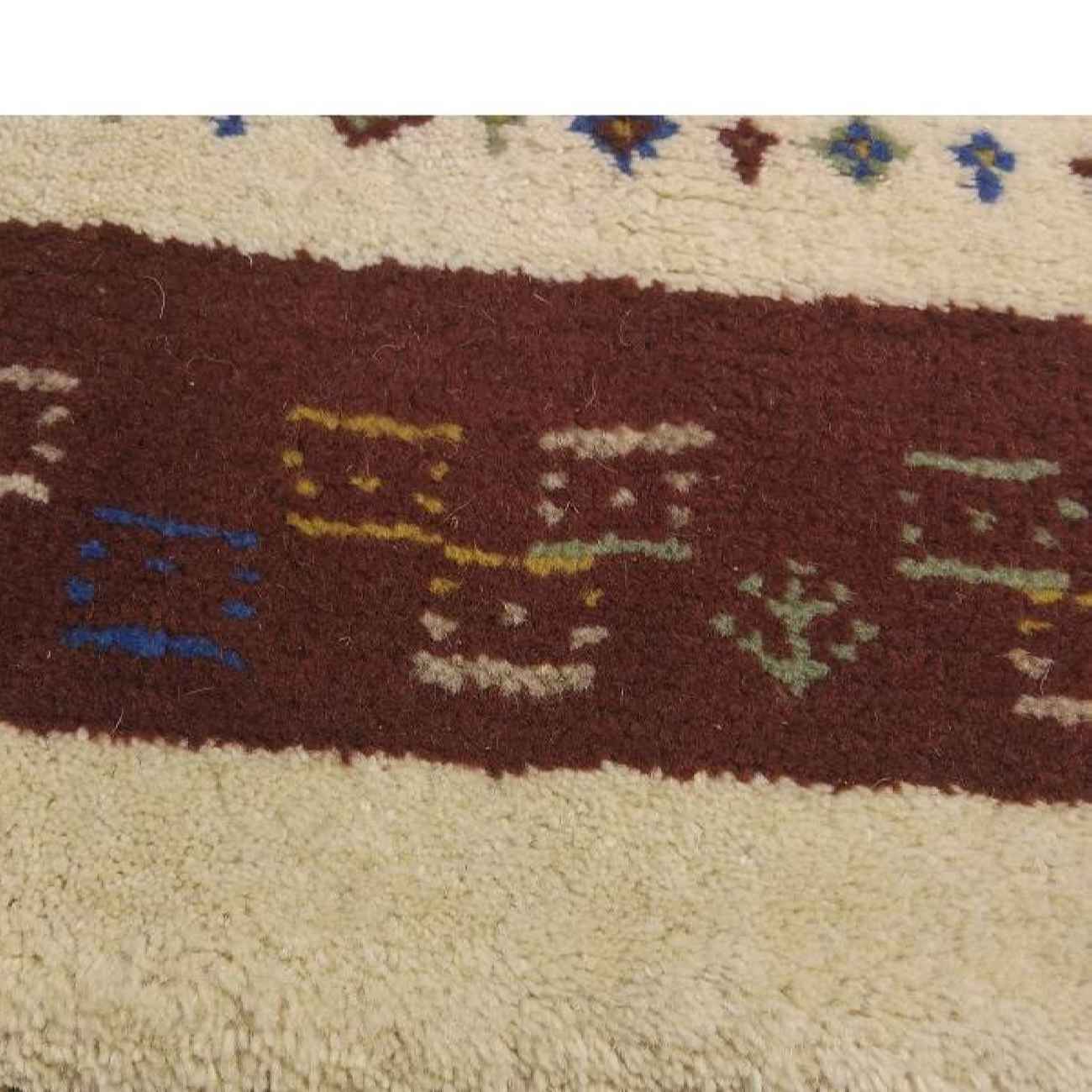 Price and Buy Persian Gabbeh Rug with Wool Handwoven in Fars Bordered Cream - Image 3
