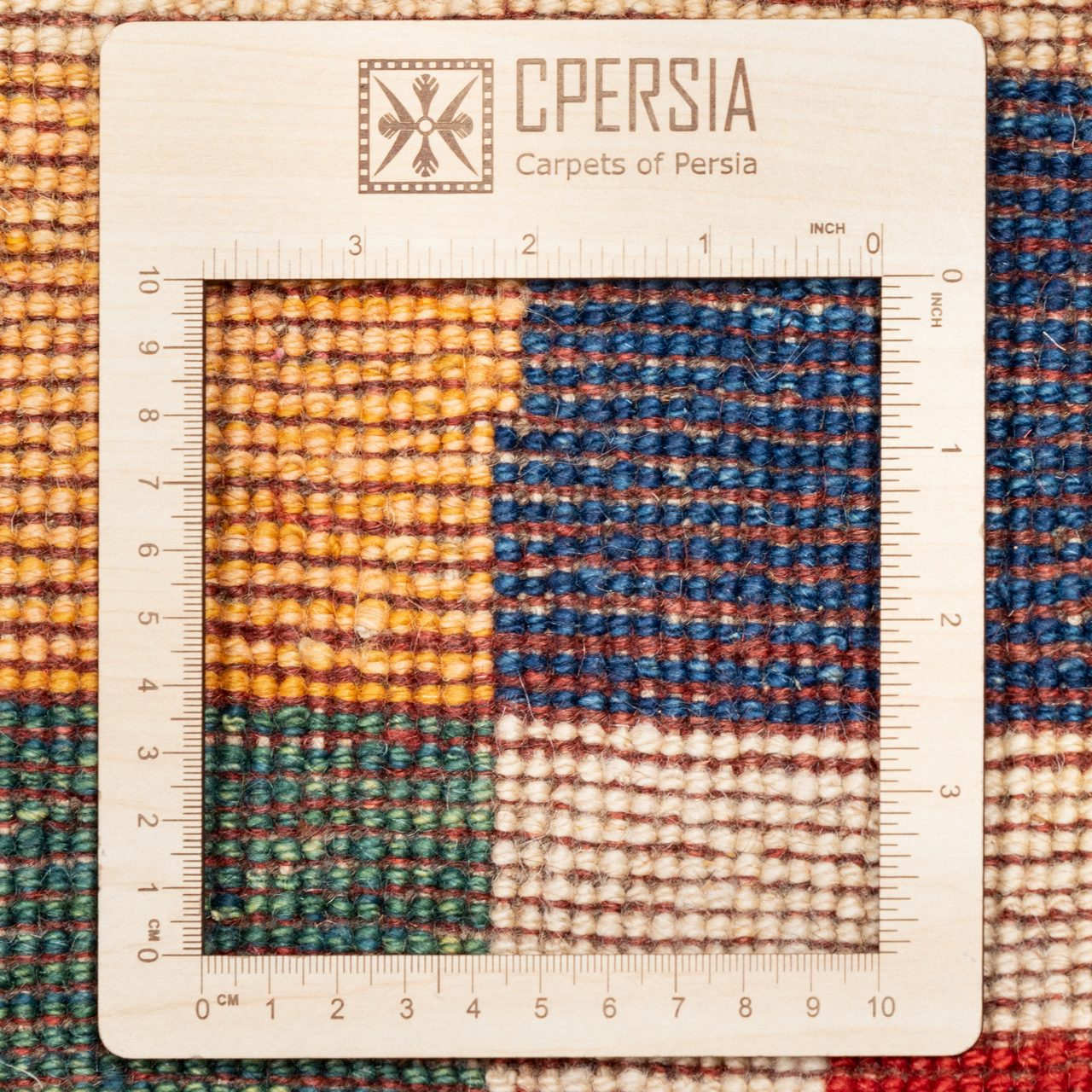 Price and Buy Persian Gabbeh Rug with Wool Handwoven in Fars Checkered Cream - Image 4