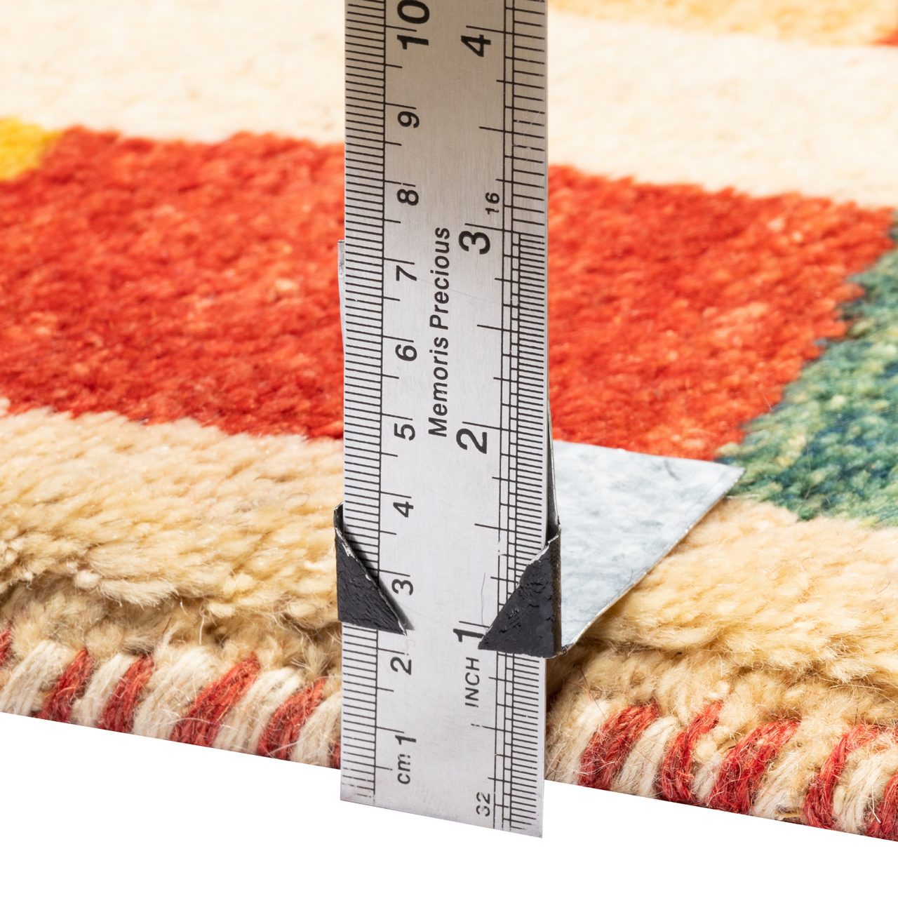 Price and Buy Persian Gabbeh Rug with Wool Handwoven in Fars Checkered Cream - Image 6