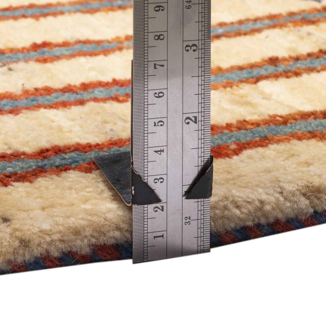 Price and Buy Persian Gabbeh Rug with Wool Handwoven in Fars Striped Geometric Cream - Image 9