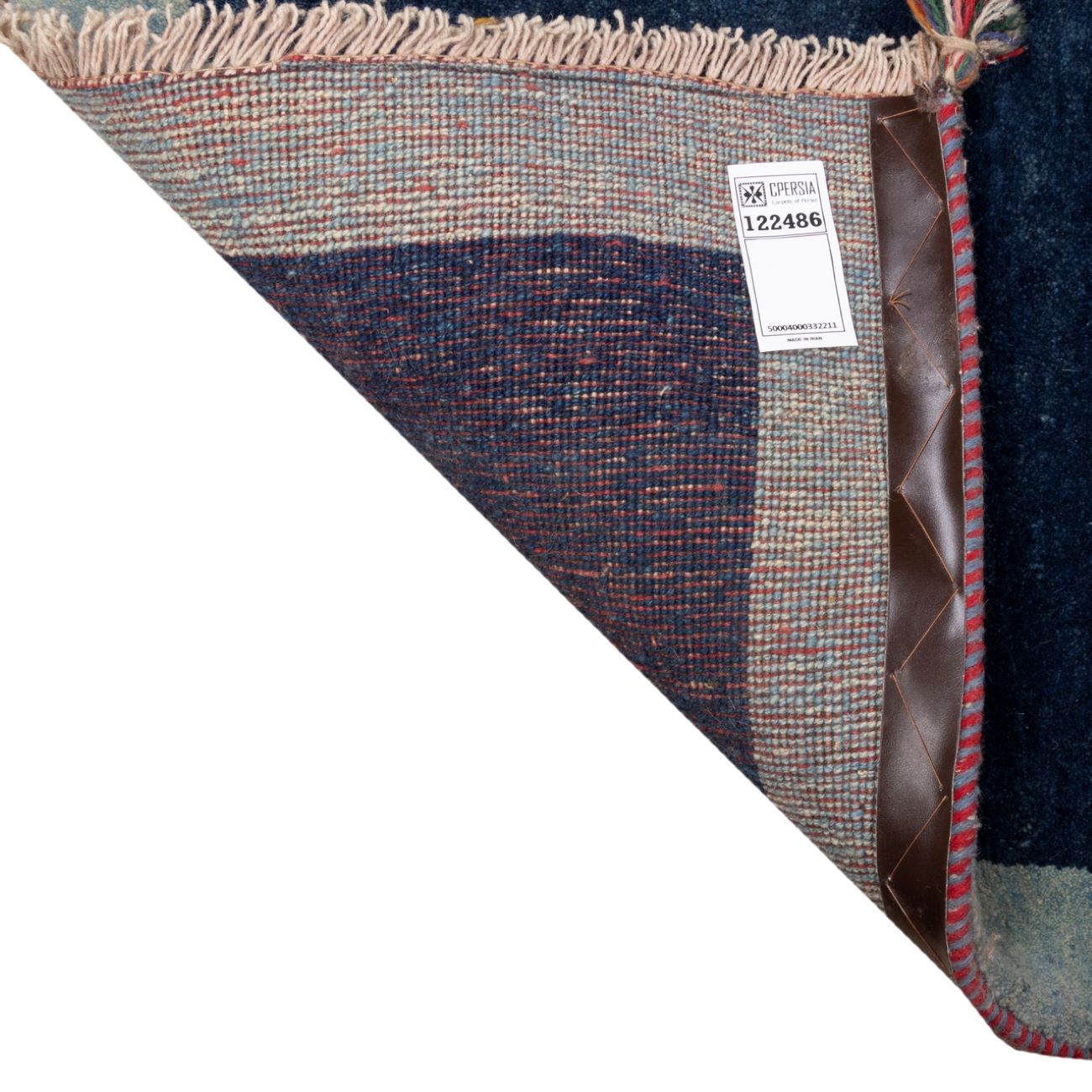 Price and Buy Persian Gabbeh Runner Rug with Wool Handwoven in Fars Bordered Navy Blue - Image 6