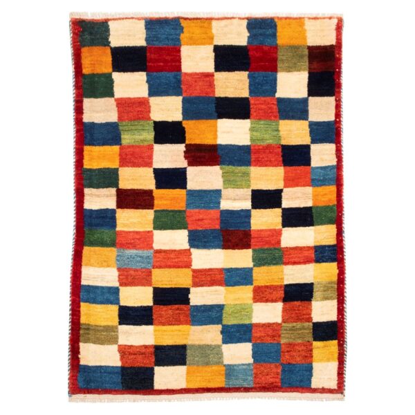 Price and Buy Persian Gabbeh Wool Rug Authentic Handwoven in Fars Checkered