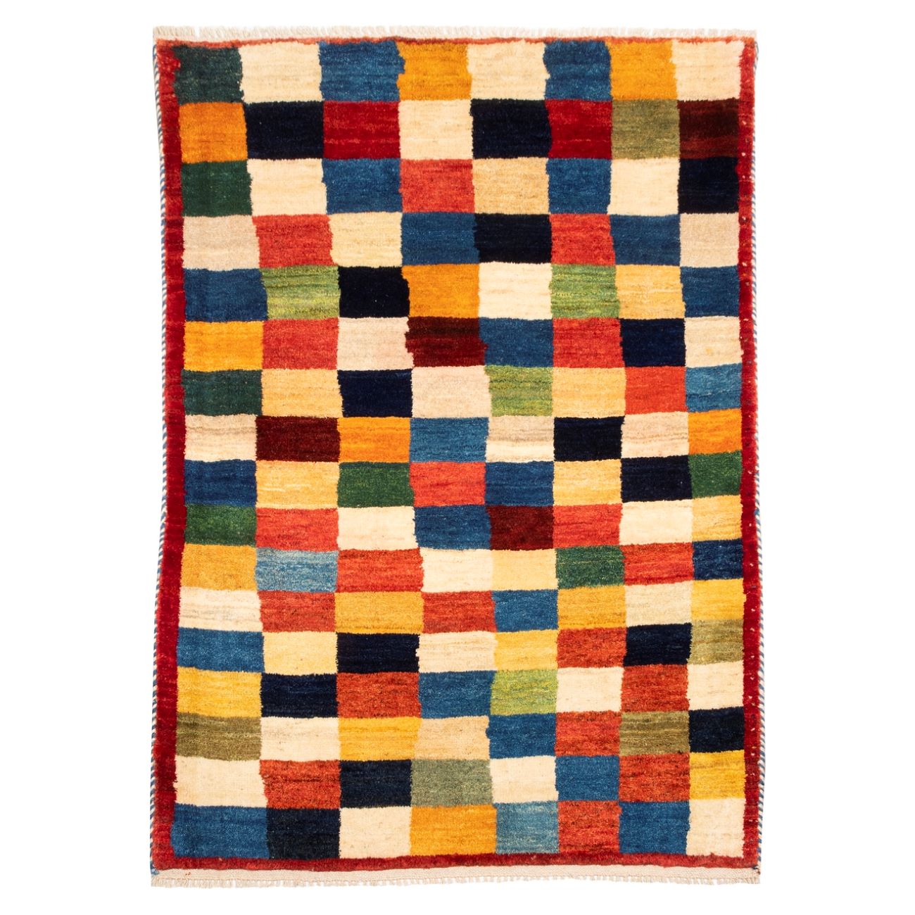 Price and Buy Persian Gabbeh Wool Rug Authentic Handwoven in Fars Checkered