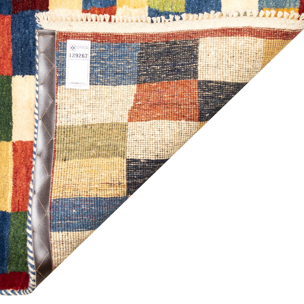 Price and Buy Persian Gabbeh Wool Rug Authentic Handwoven in Fars Checkered - Image 4