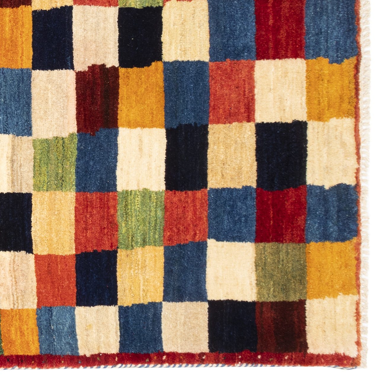 Price and Buy Persian Gabbeh Wool Rug Authentic Handwoven in Fars Checkered - Image 6