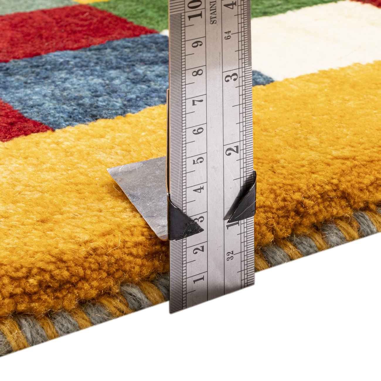 Price and Buy Persian Gabbeh Wool Rug Handwoven in Fars Checkered Yellow - Image 5