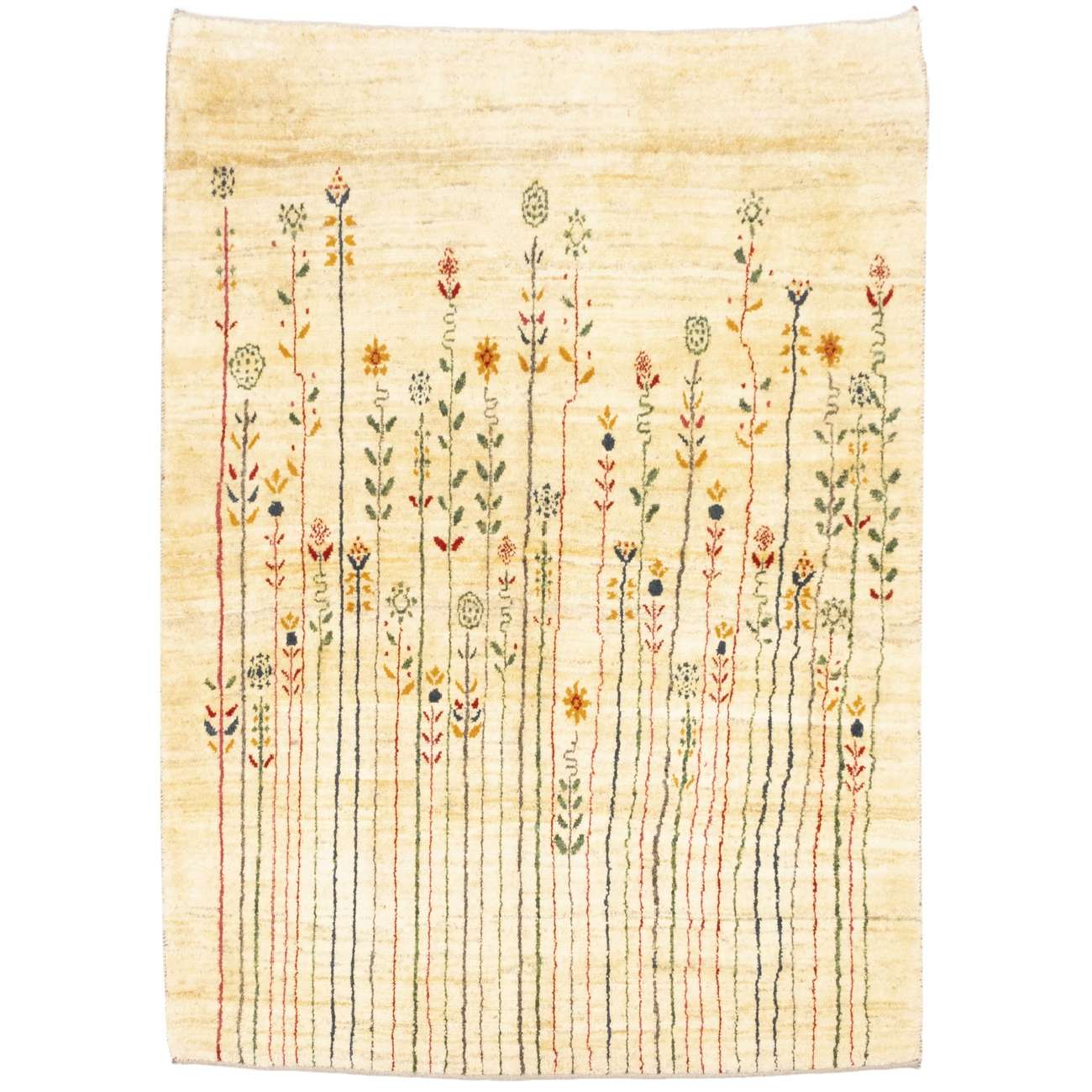 Price and Buy Persian Gabbeh Wool Rug Handwoven in Fars Floral Cream