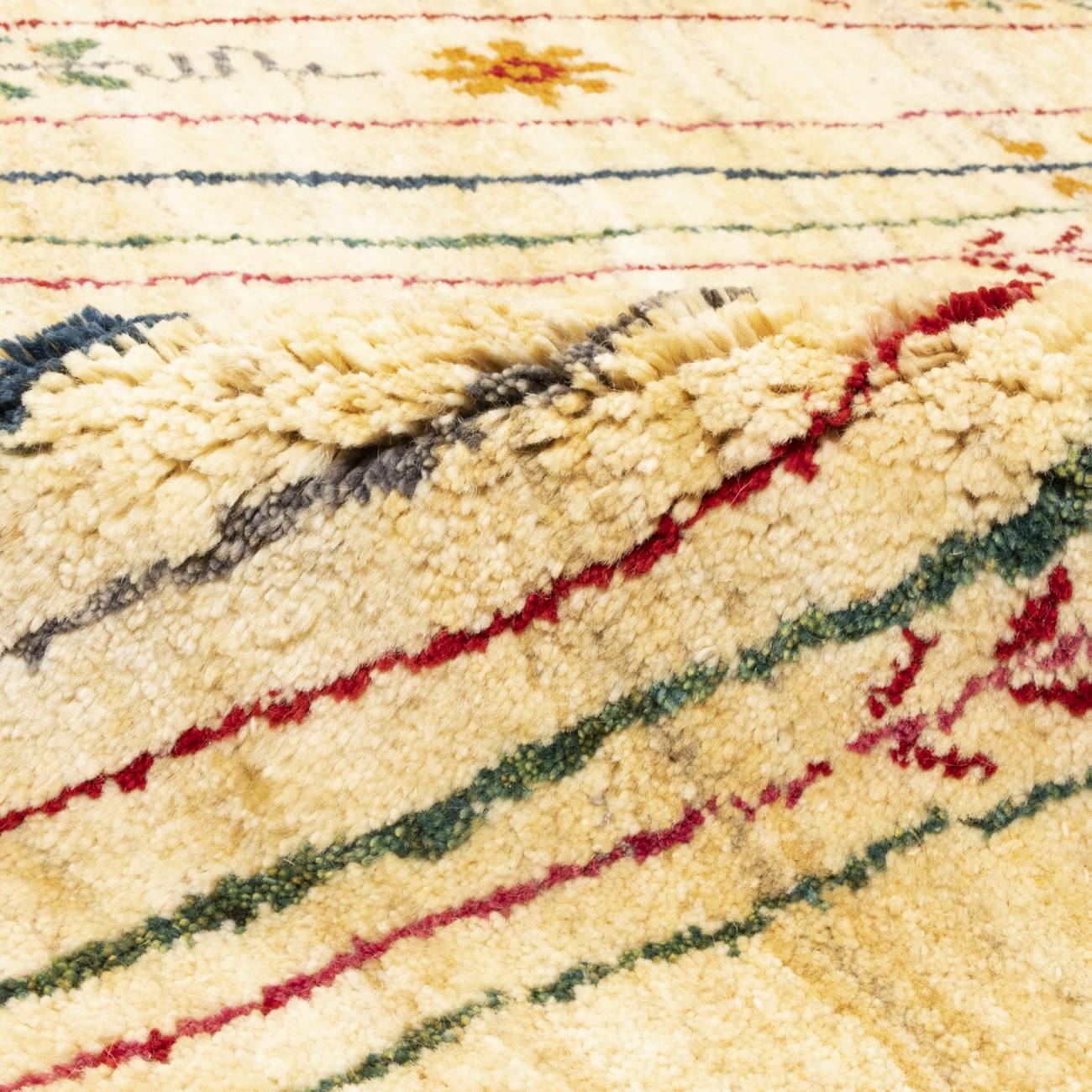 Price and Buy Persian Gabbeh Wool Rug Handwoven in Fars Floral Cream - Image 7