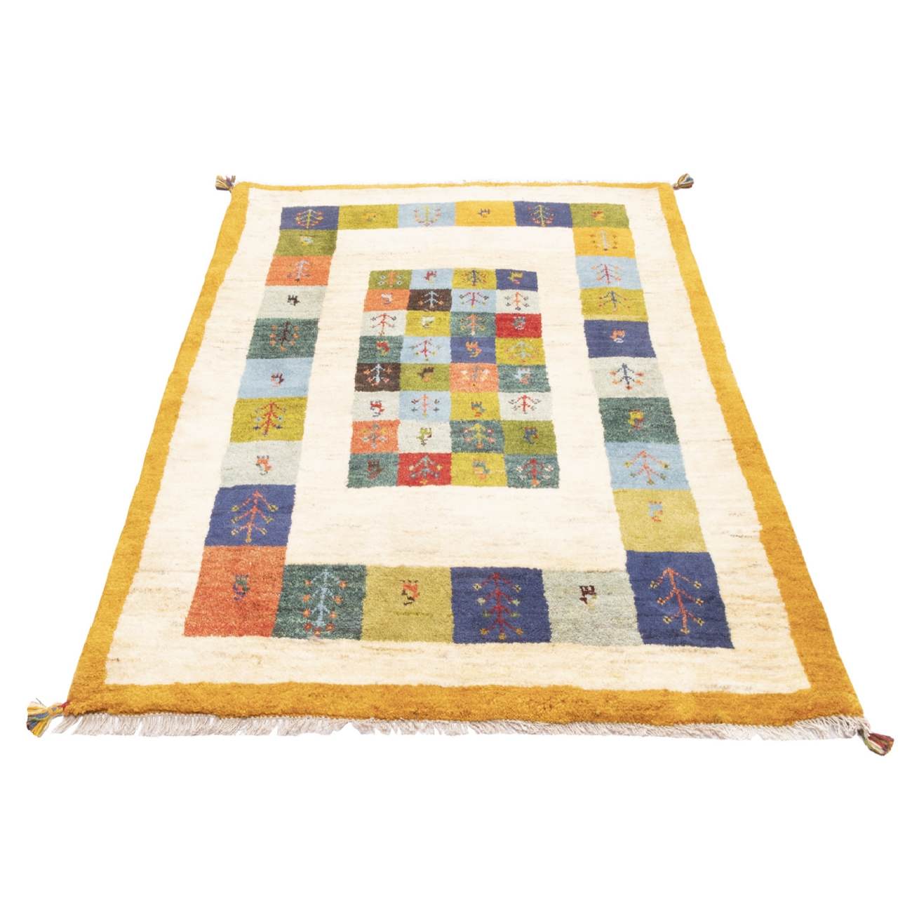 Price and Buy Persian Gabbeh Wool Rug Handwoven in Fars Kashkuli Cream - Image 7