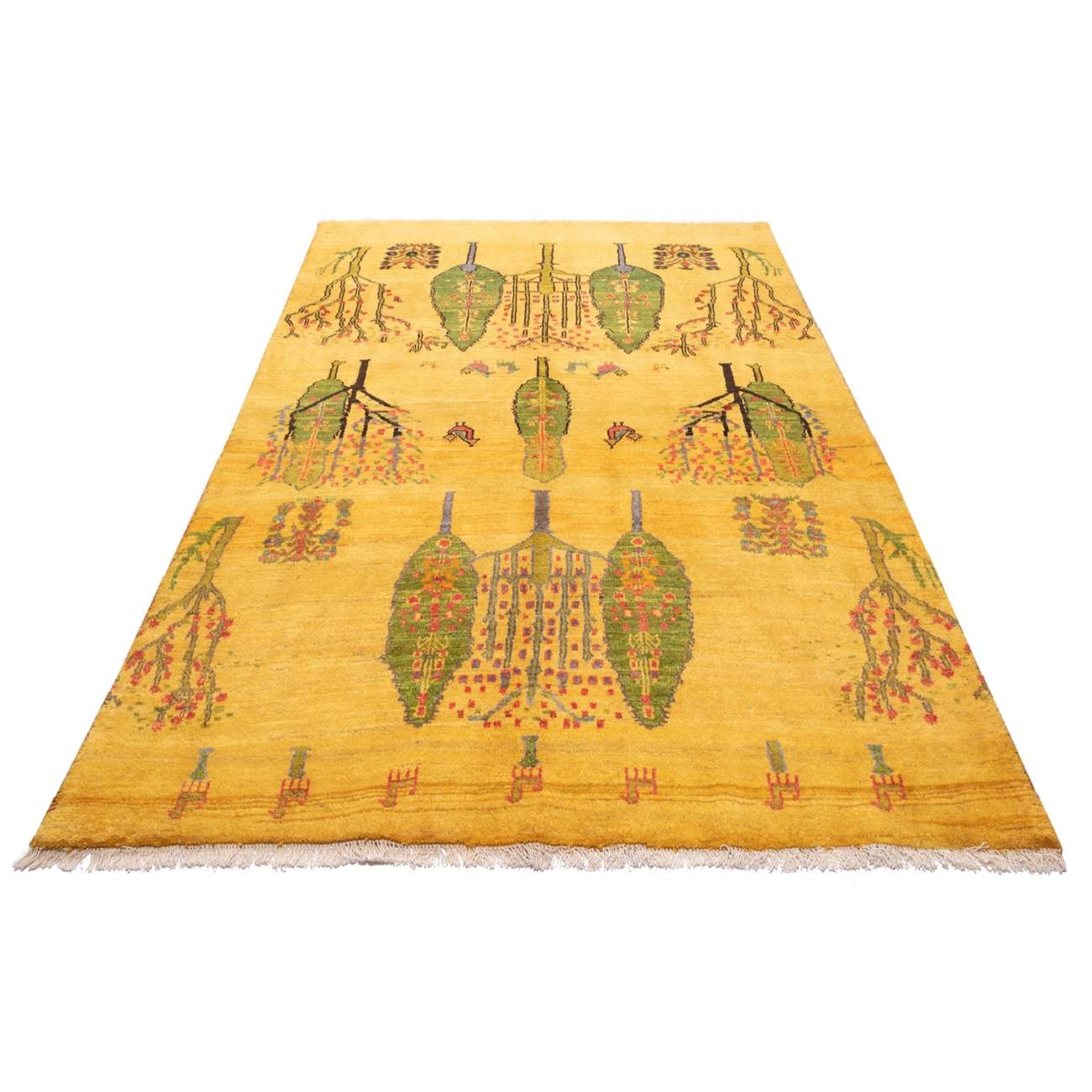 Price and Buy Persian Gabbeh Wool Rug Handwoven in Fars Yellow - Image 7