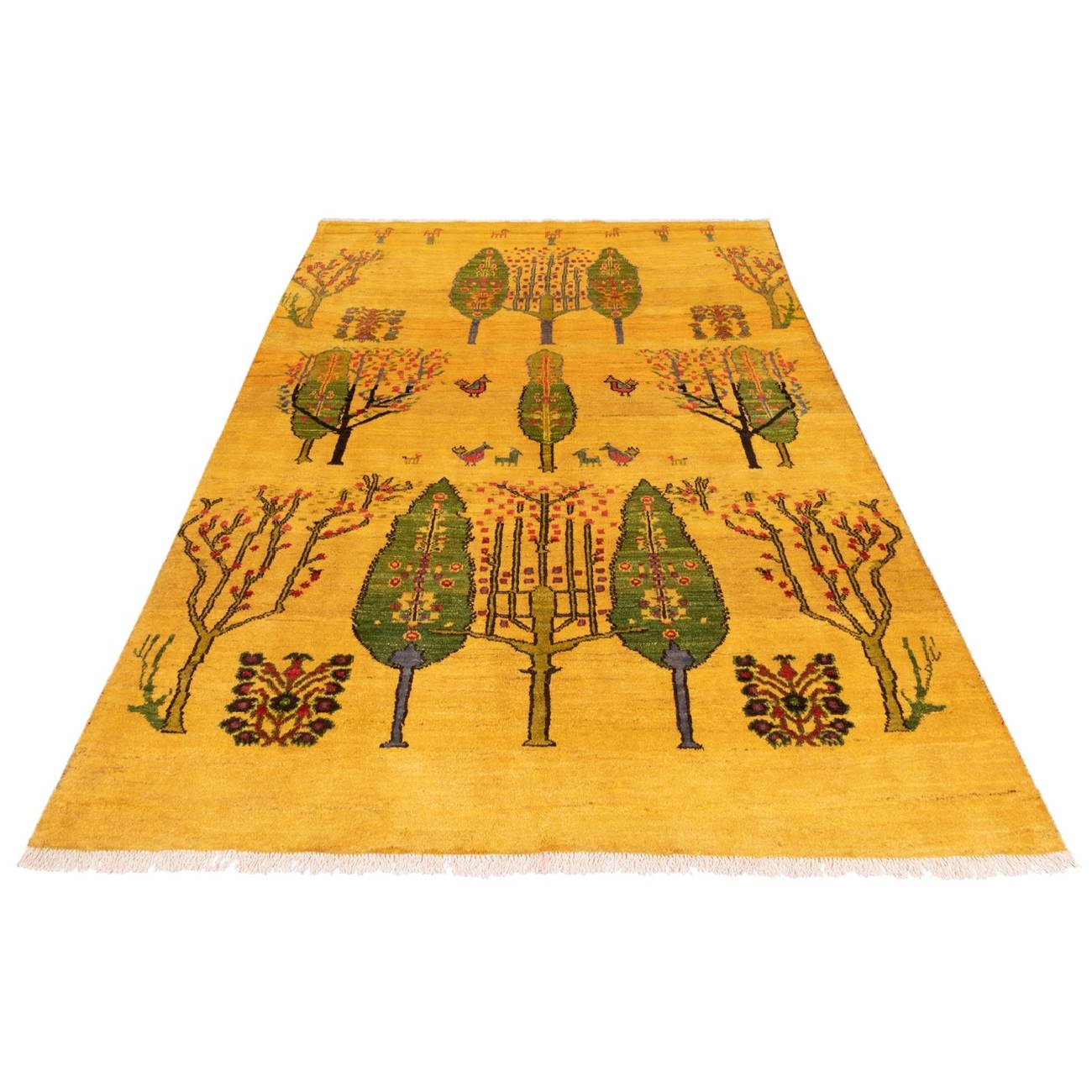 Price and Buy Persian Gabbeh Wool Rug Handwoven in Fars Yellow - Image 8
