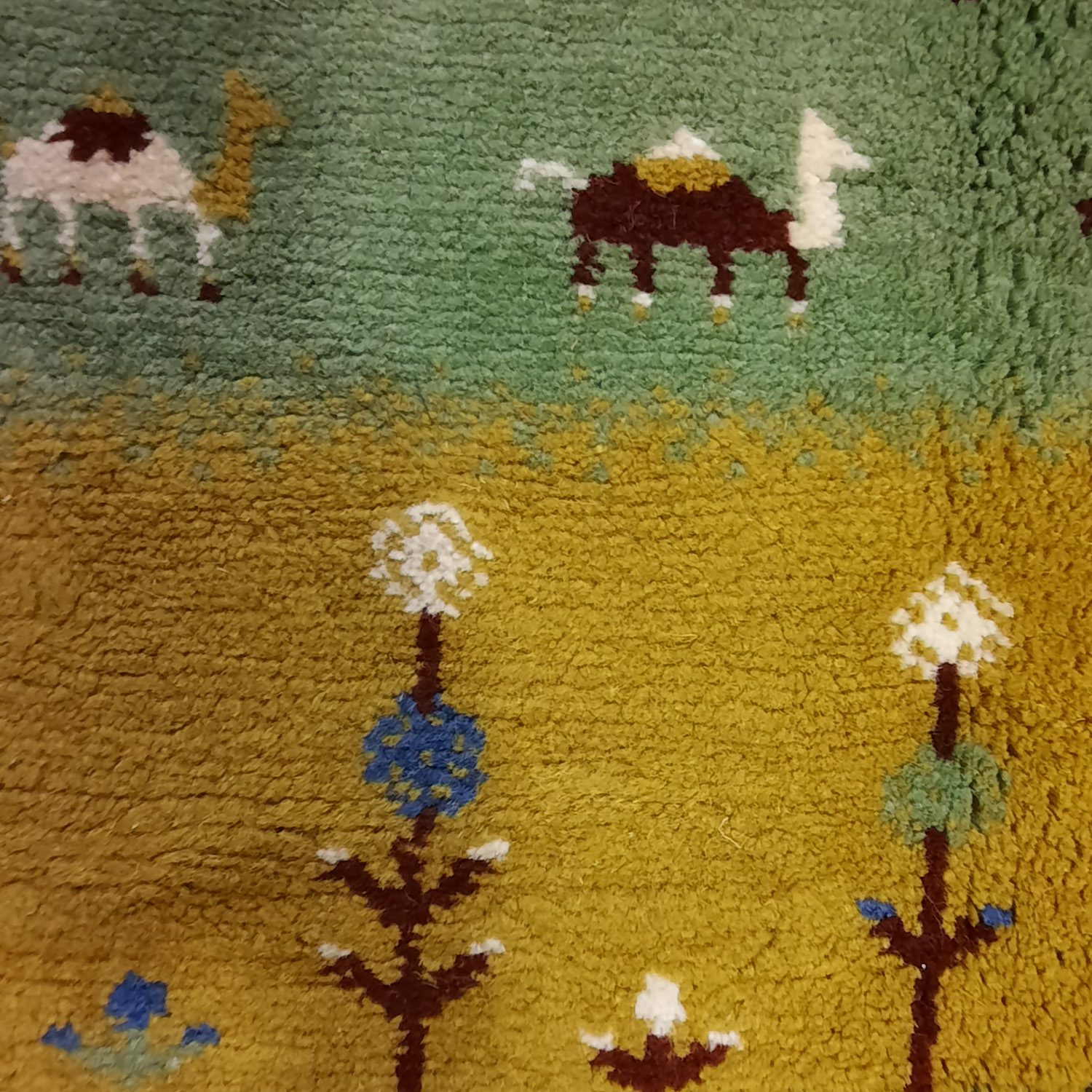 Price and Buy Persian Gabbeh Wool Rug Handwoven in Shiraz Tree Motifs Green - Image 3
