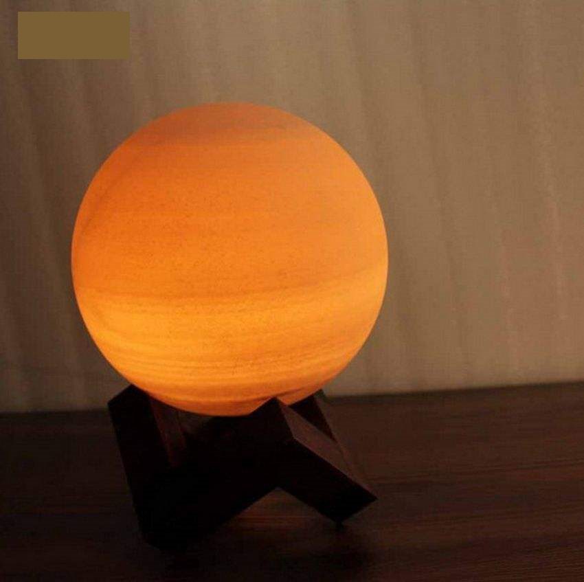 Price and Buy Persian Globe Salt Lamp – Handcrafted Beautiful Moon Design with Wooden Base - Image 3