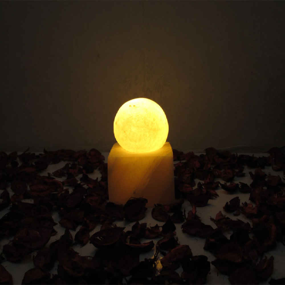 Price and Buy Persian Globe Salt Lamp – Handcrafted Design with Cube Base - Image 3