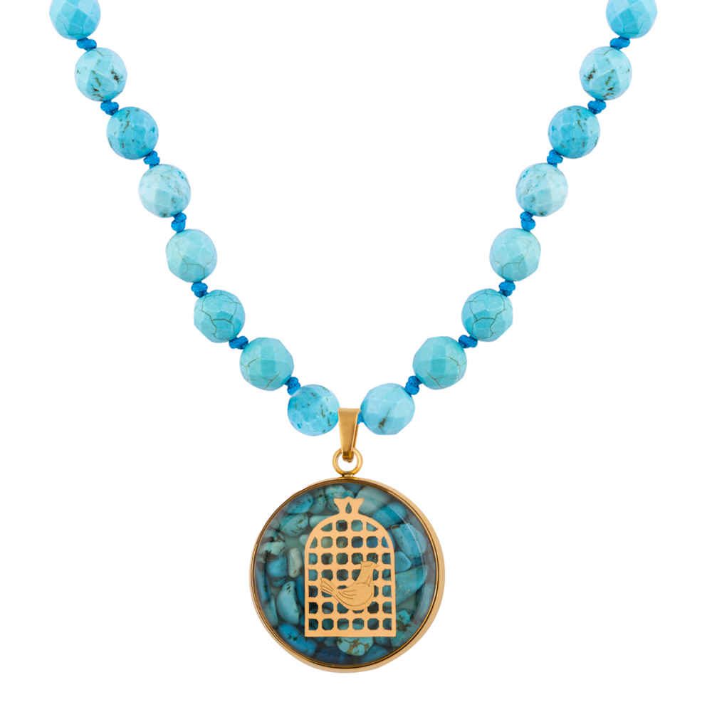 Price and Buy Persian Gold Plated Necklace Morghe Amin with Turquoise