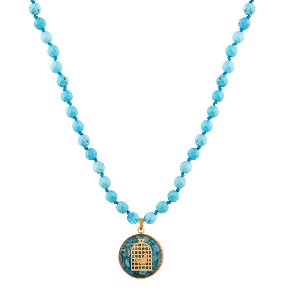 Price and Buy Persian Gold Plated Necklace Morghe Amin with Turquoise - Image 3