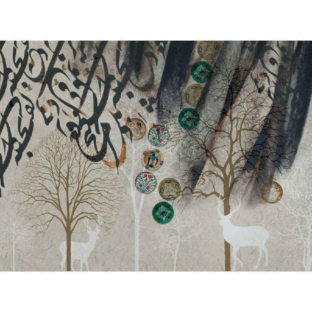 Price and Buy Persian Gray Calligraphy Wall Mural Model Nastaligh for Modern Interiors - Image 3