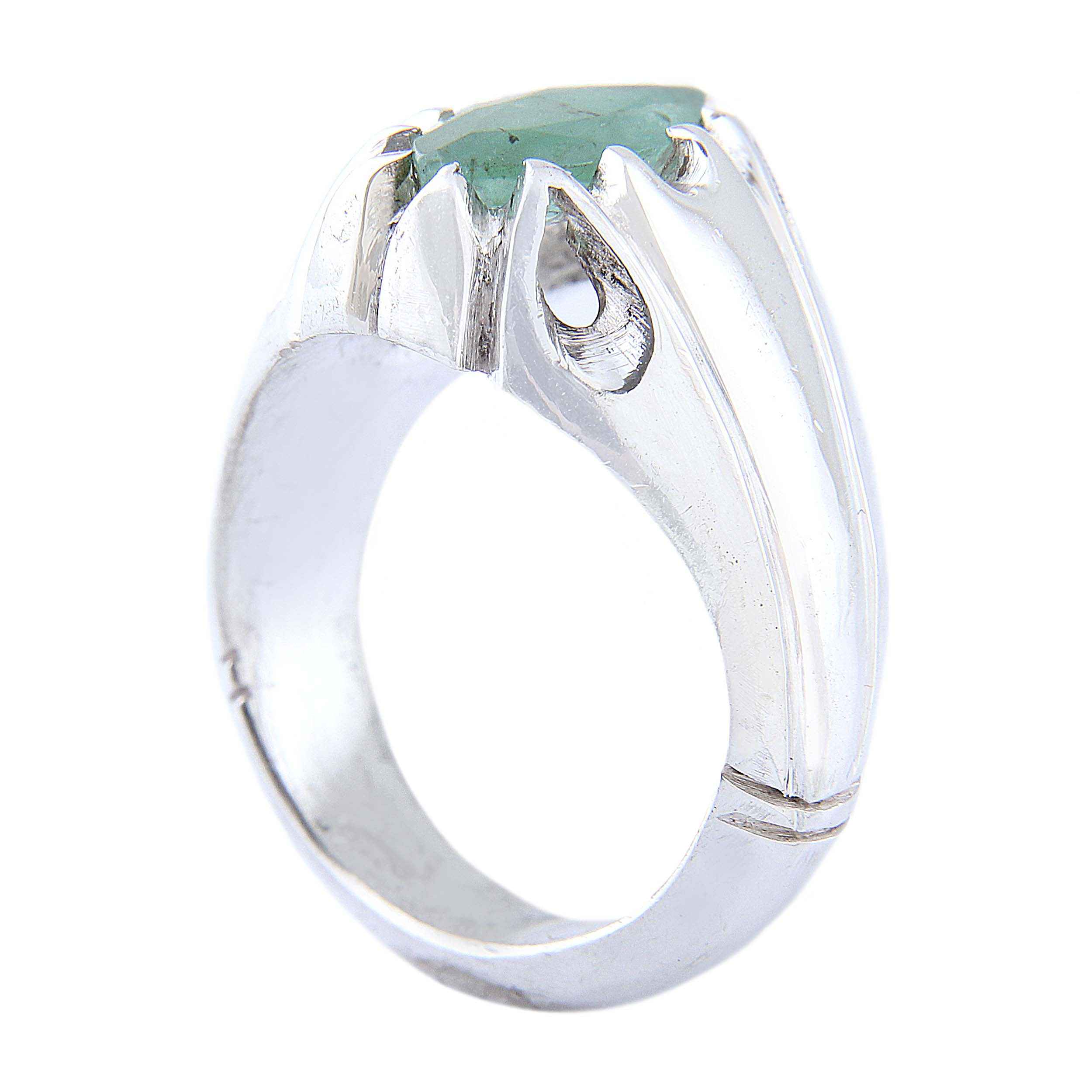 Price and Buy Persian Green Emerald Silver Ring For Men Handcrafted Model Tear