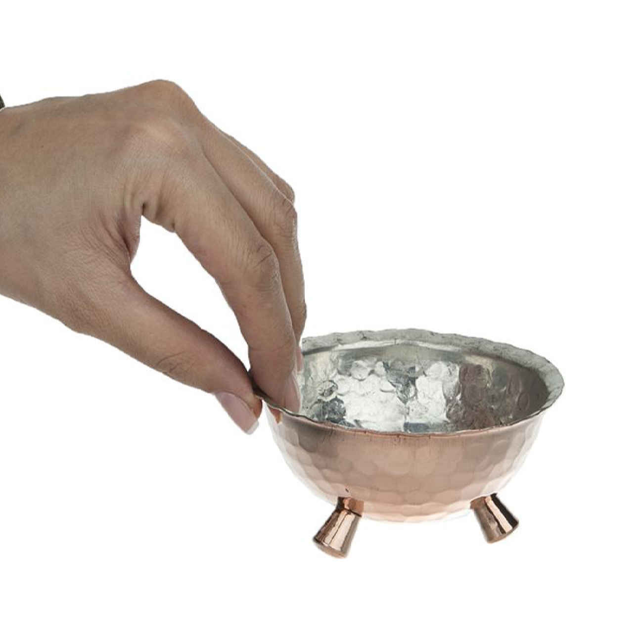 Price and Buy Persian Hammered Copper Footed Bowl – Model Roham - Image 3