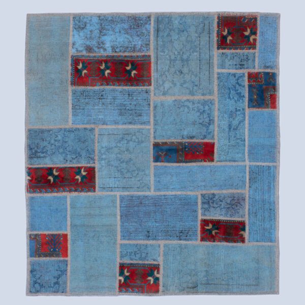 Price and Buy Persian Hand-Knotted Patchwork Carpet Geometric Blue_68ff4a3934197.jpeg Price and Buy Persian Hand-Knotted Patchwork Carpet Geometric Blue