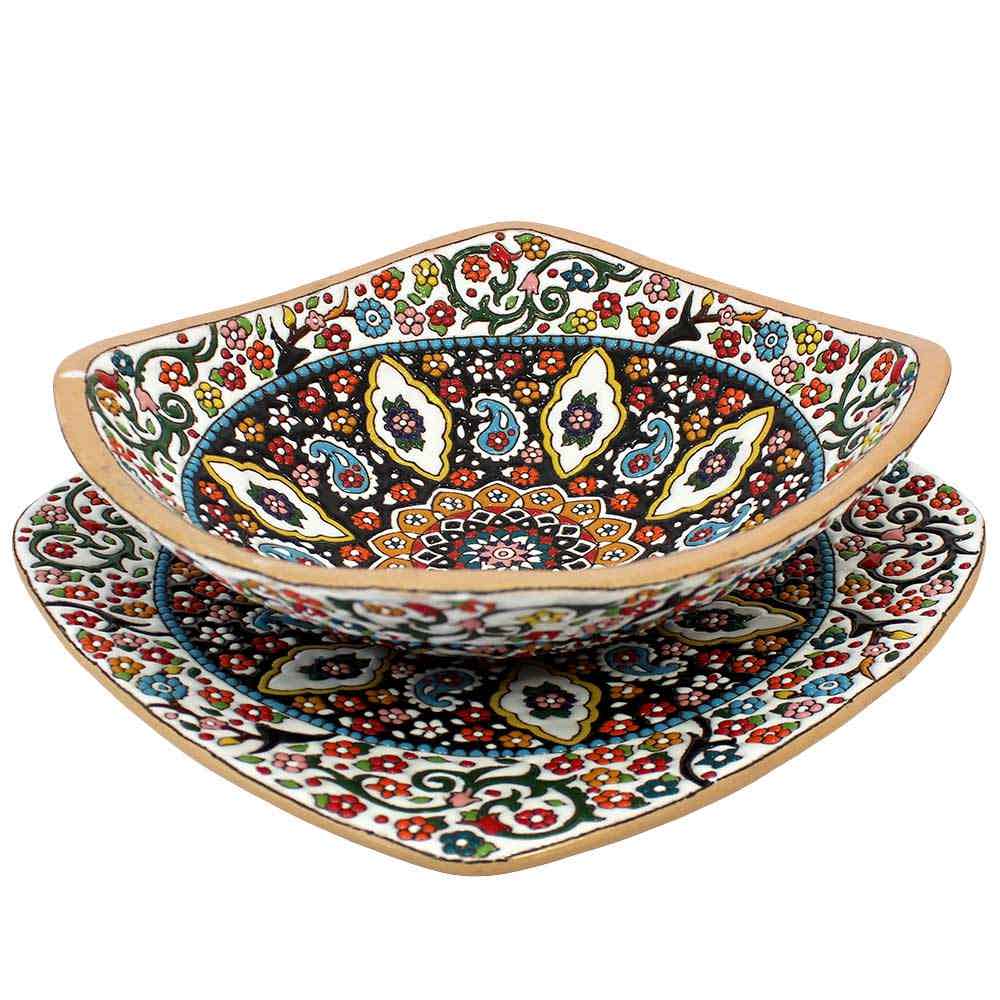 Price and Buy Persian Handmade Decorative Minakari Pottery Bowl & Plate Model Sivan_68fbd0542747b.jpeg Price and Buy Persian Handmade Decorative Minakari Pottery Bowl & Plate Model Sivan - Image 1
