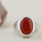 Price and Buy Persian Handmade Men’s Silver Ring with Yemeni in Red Agate Stone - Image 4