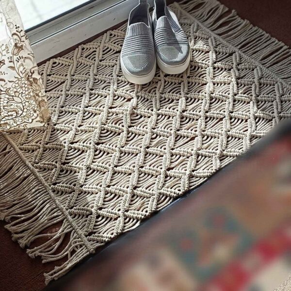 Price and Buy Persian Handwoven Boho Macrame Floor Rug – Ideal for Living Room or Bedroom