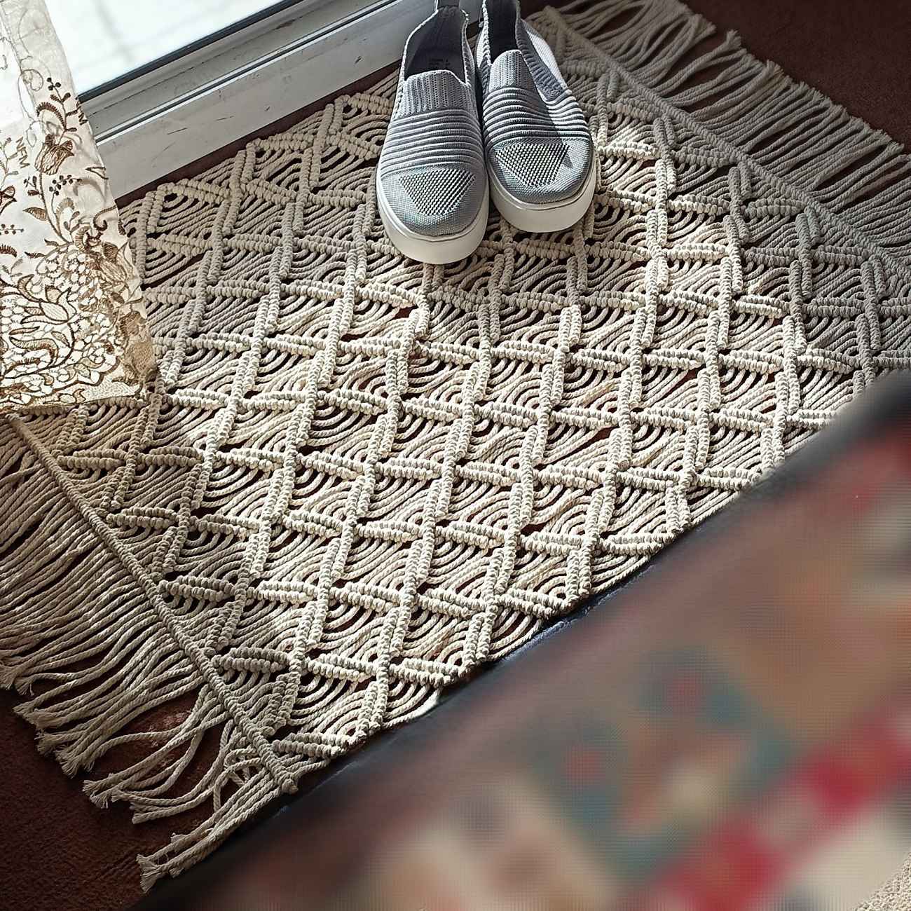 Price and Buy Persian Handwoven Boho Macrame Floor Rug – Ideal for Living Room or Bedroom