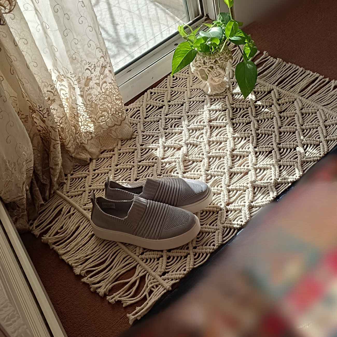 Price and Buy Persian Handwoven Boho Macrame Floor Rug – Ideal for Living Room or Bedroom - Image 3