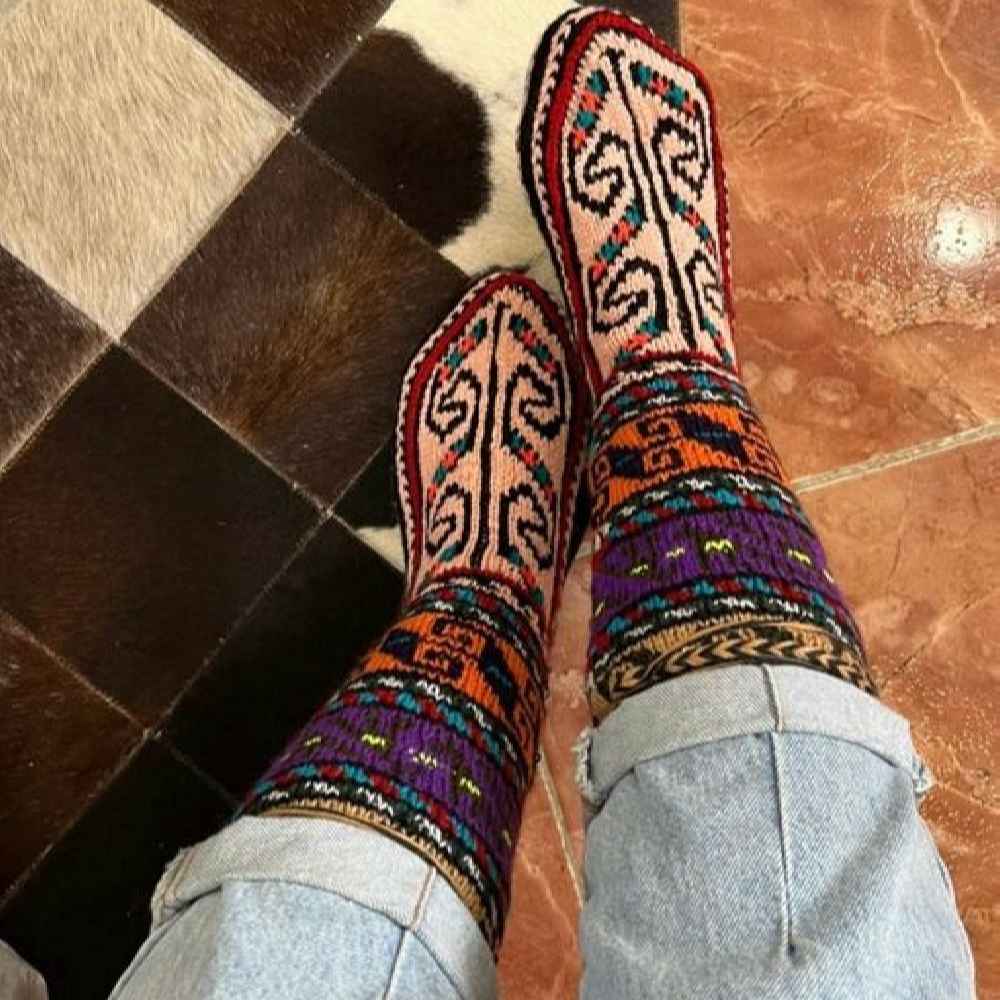 Price and Buy Persian Handwoven Cotton Socks for Women Knitted Koohnavardi - Image 4