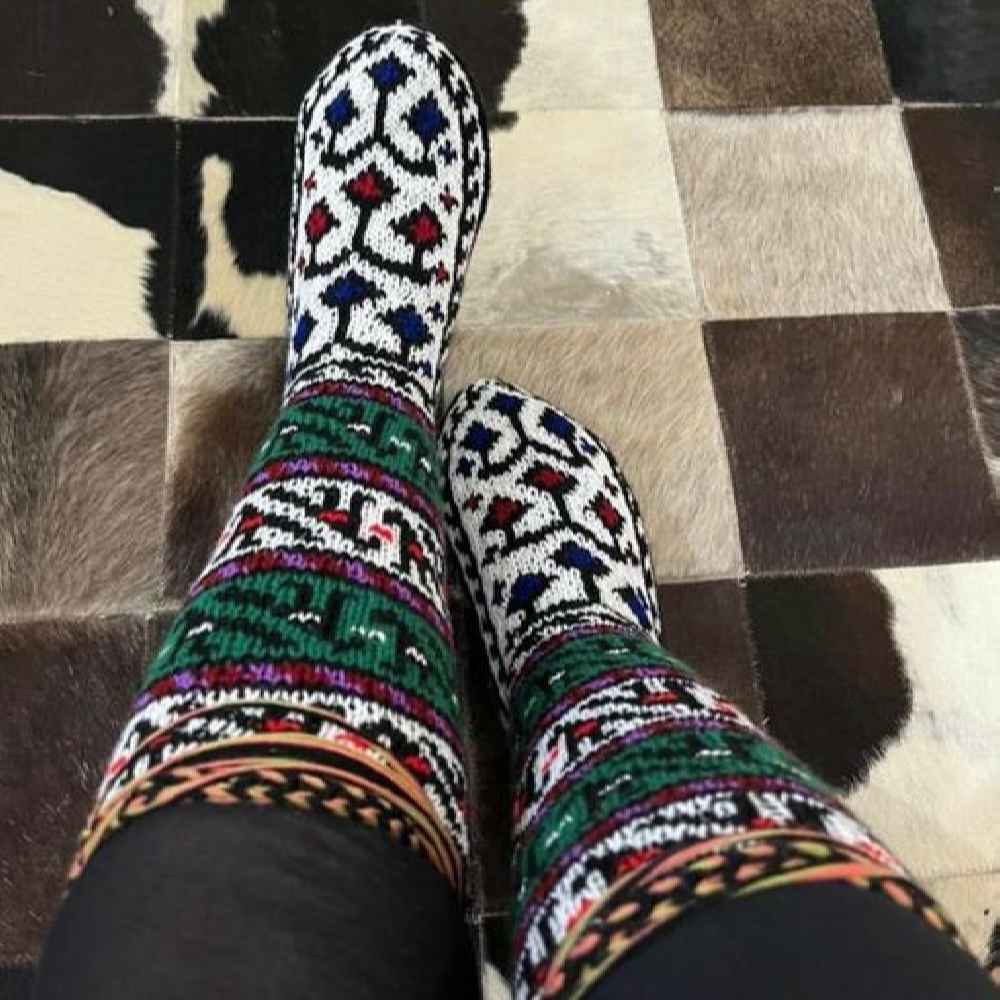 Price and Buy Persian Handwoven Cotton Socks for Women Knitted Koohnavardi - Image 5