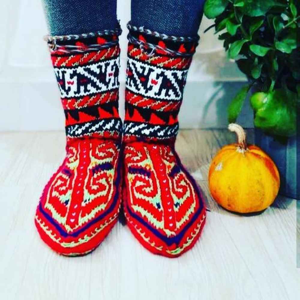 Price and Buy Persian Handwoven Cotton Socks for Women Knitted Koohnavardi - Image 6