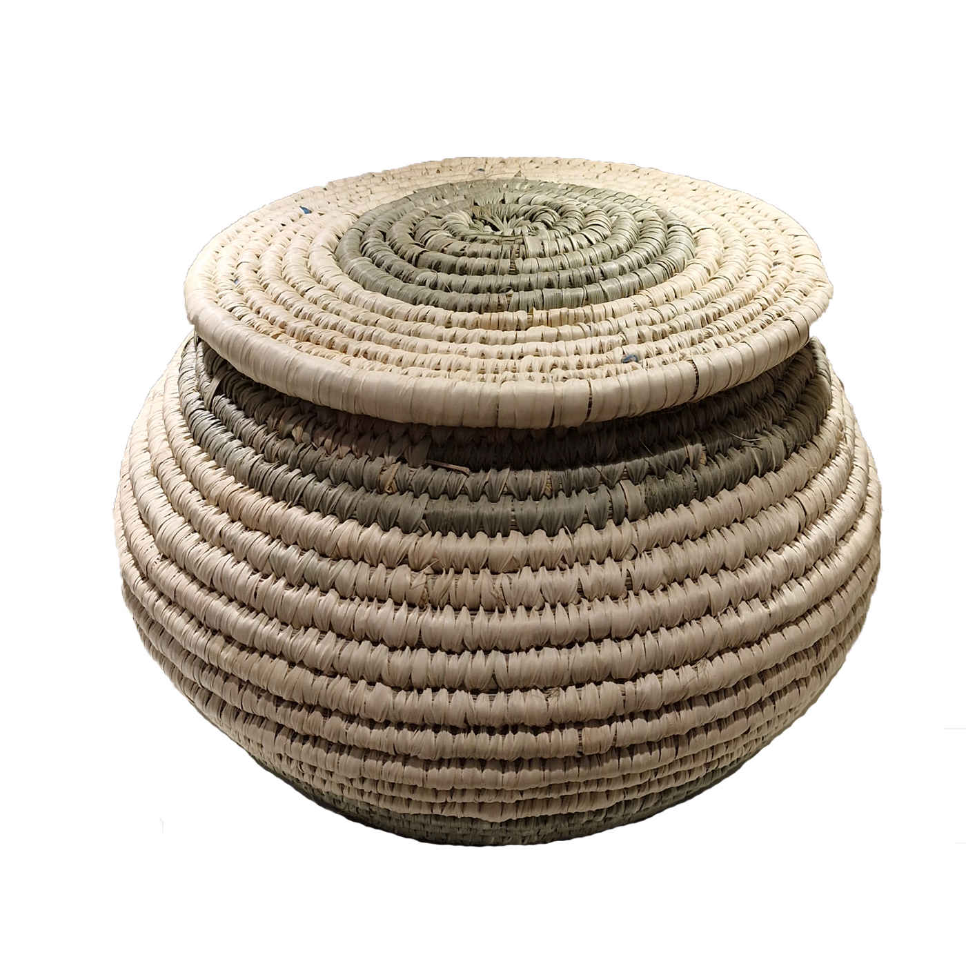 Price and Buy Persian Handwoven Palm Leaf Storage Basket with Round Lid