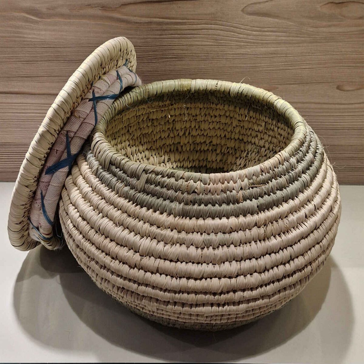 Price and Buy Persian Handwoven Palm Leaf Storage Basket with Round Lid - Image 5