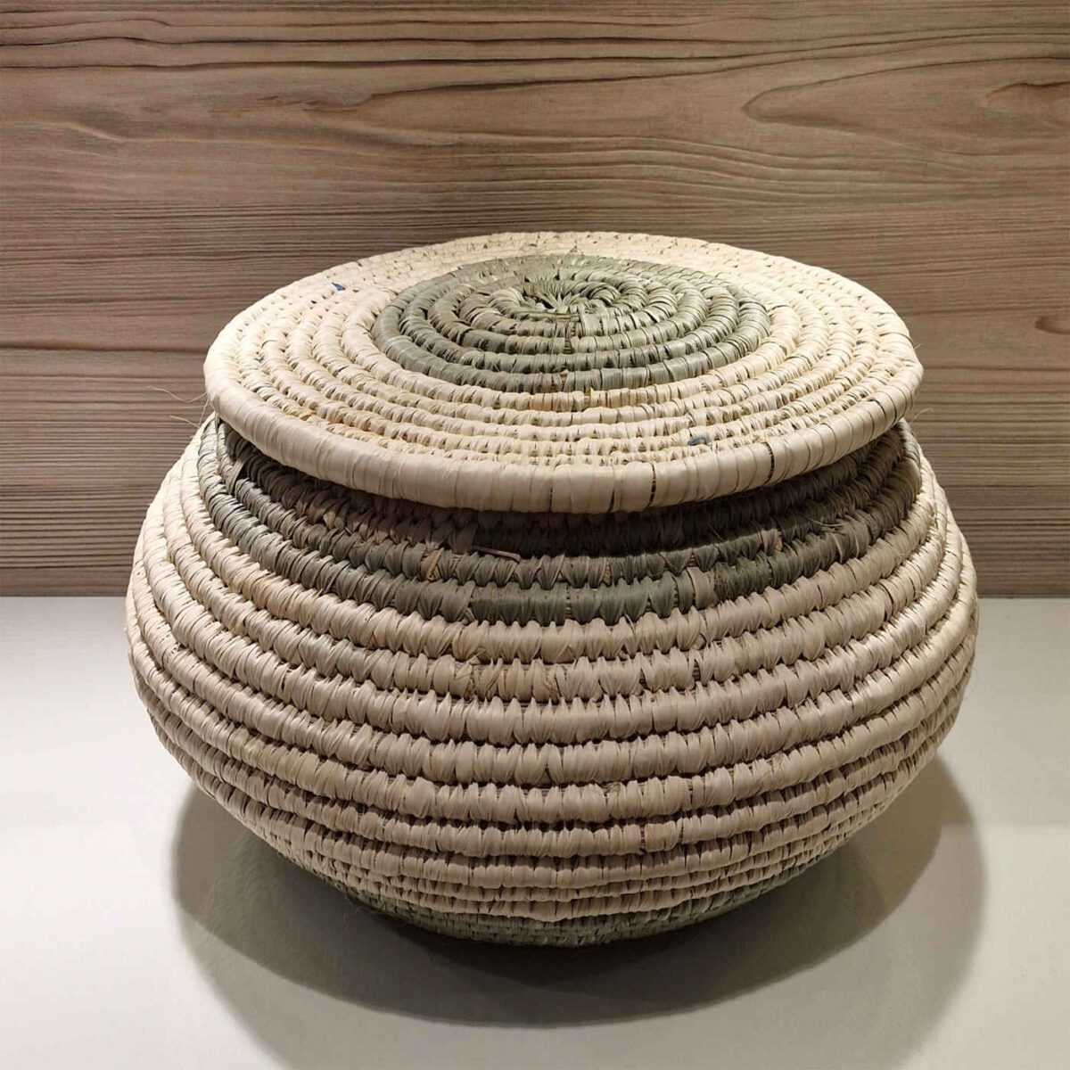 Price and Buy Persian Handwoven Palm Leaf Storage Basket with Round Lid - Image 6