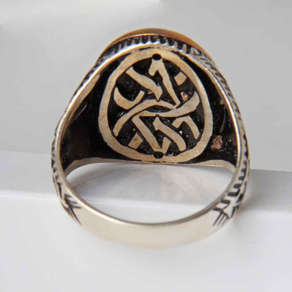 Price and Buy Persian Hematite Silver Ring Hadid Gemstone for Men Farhad - Image 5