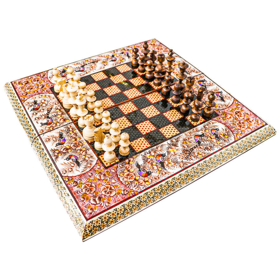 Price and Buy Persian Inlaid Wooden Marquetry Chess Board Model Birds - Image 3