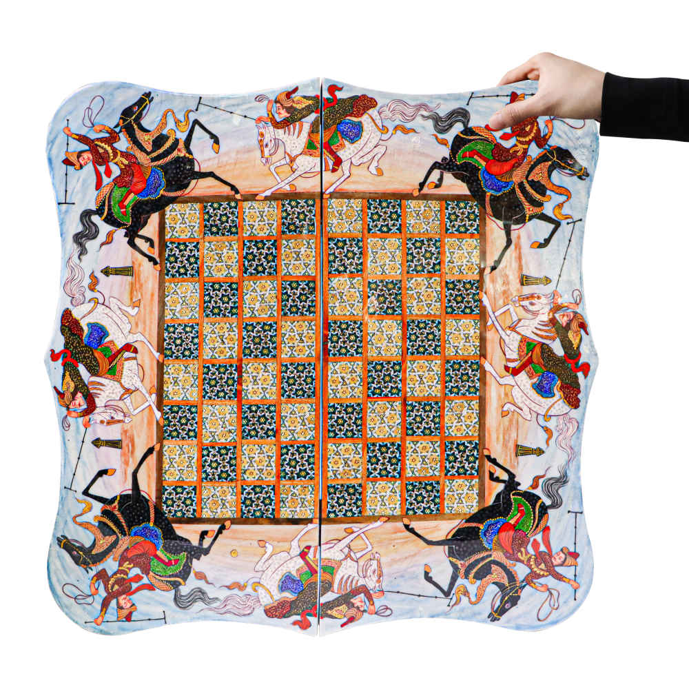 Price and Buy Persian Inlaid Wooden Marquetry Chess Board Model Chowgan - Image 5