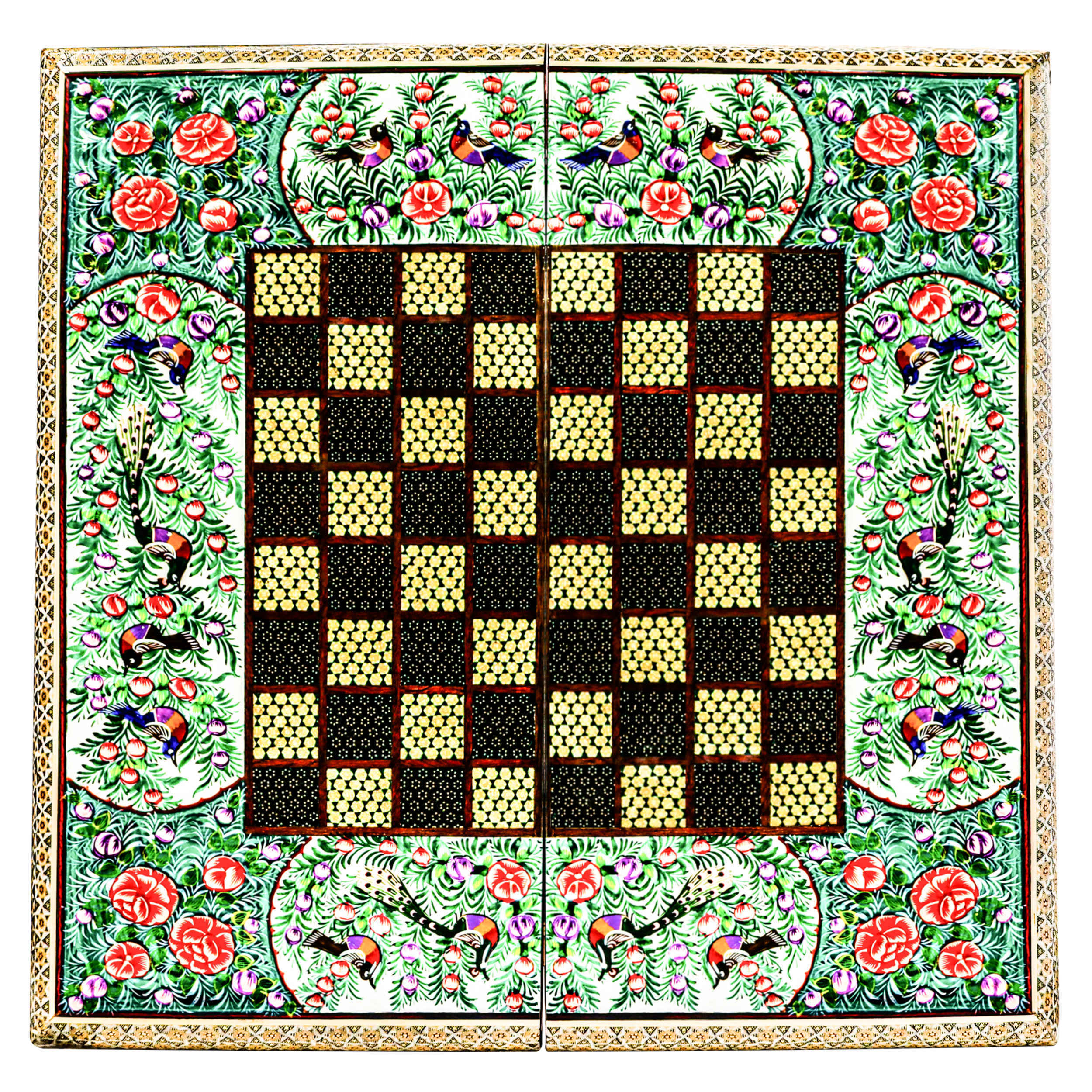 Price and Buy Persian Inlaid Wooden Marquetry Chess Board Model Naghashi