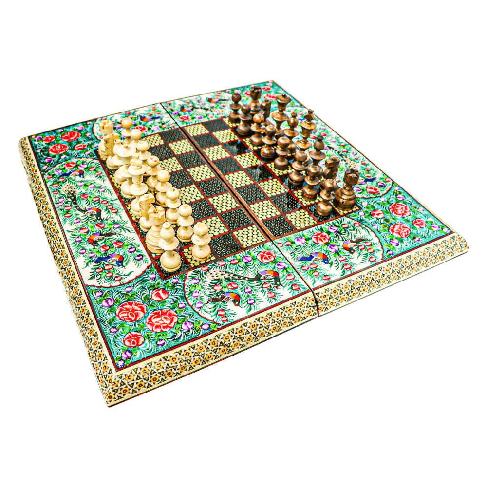 Price and Buy Persian Inlaid Wooden Marquetry Chess Board Model Naghashi - Image 4