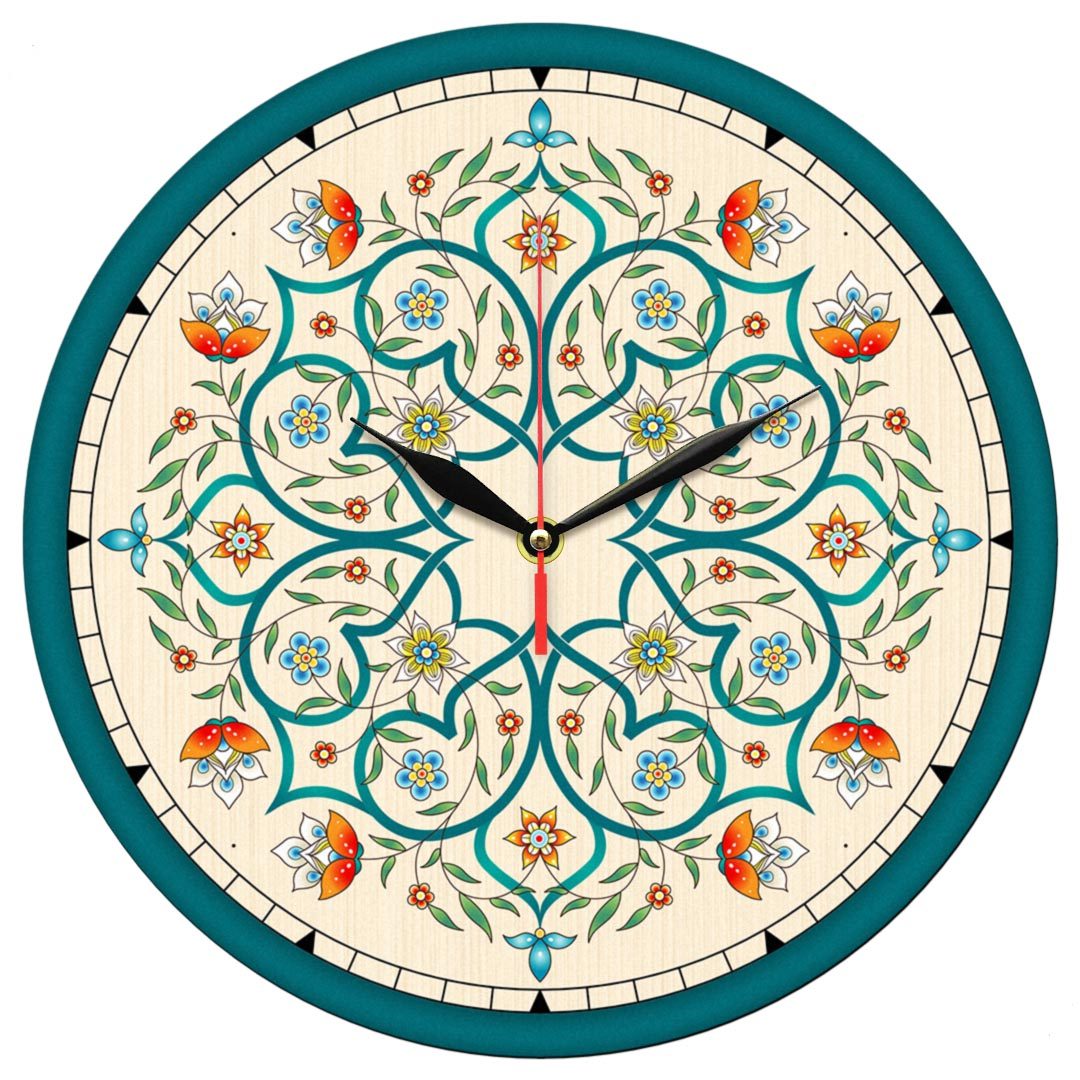 Price and Buy Persian-Inspired Analog Patterned Wall Clock – Flower Design