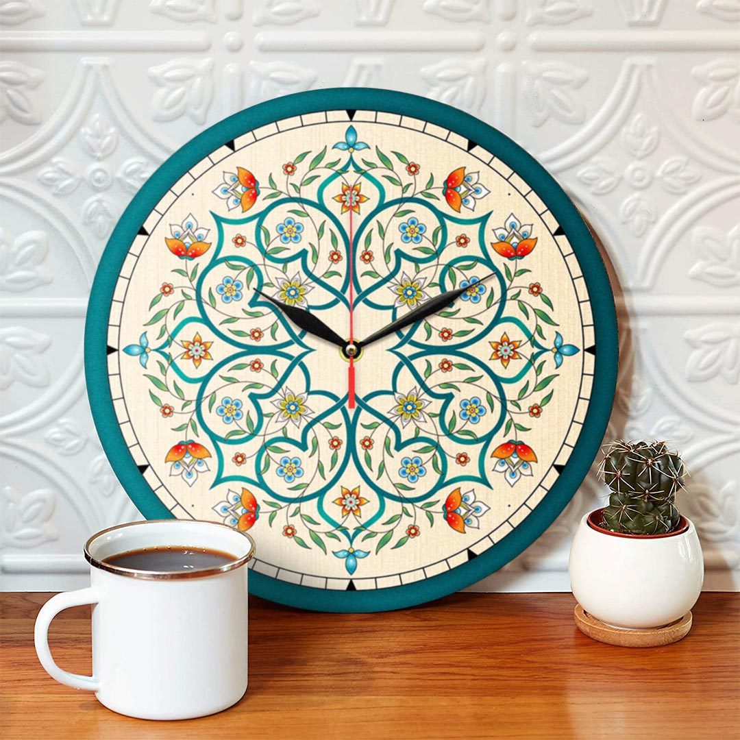 Price and Buy Persian-Inspired Analog Patterned Wall Clock – Flower Design - Image 4