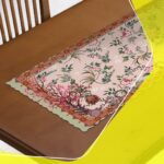 Price and Buy Persian Inspired Light Pink Velvet Table Runner – with Blossom Design - Image 3