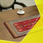 Price and Buy Persian Inspired Red Velvet Table Runner – with Flower & Blossom Design
