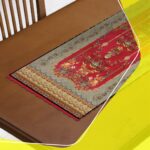 Price and Buy Persian Inspired Red Velvet Table Runner – with Flower & Blossom Design - Image 3