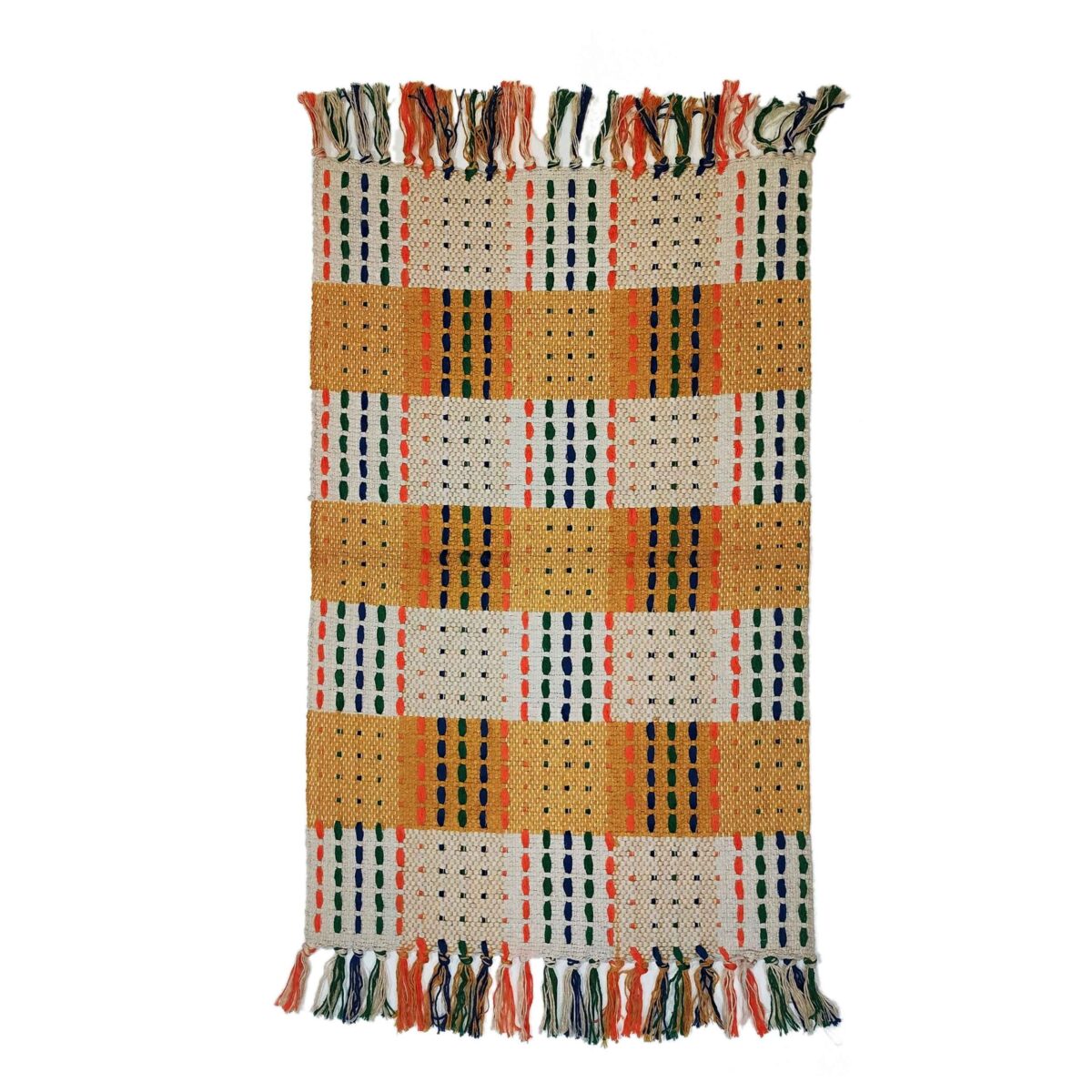 Price and Buy Persian Jajim Rug Flat-Woven Chessboard Yellow