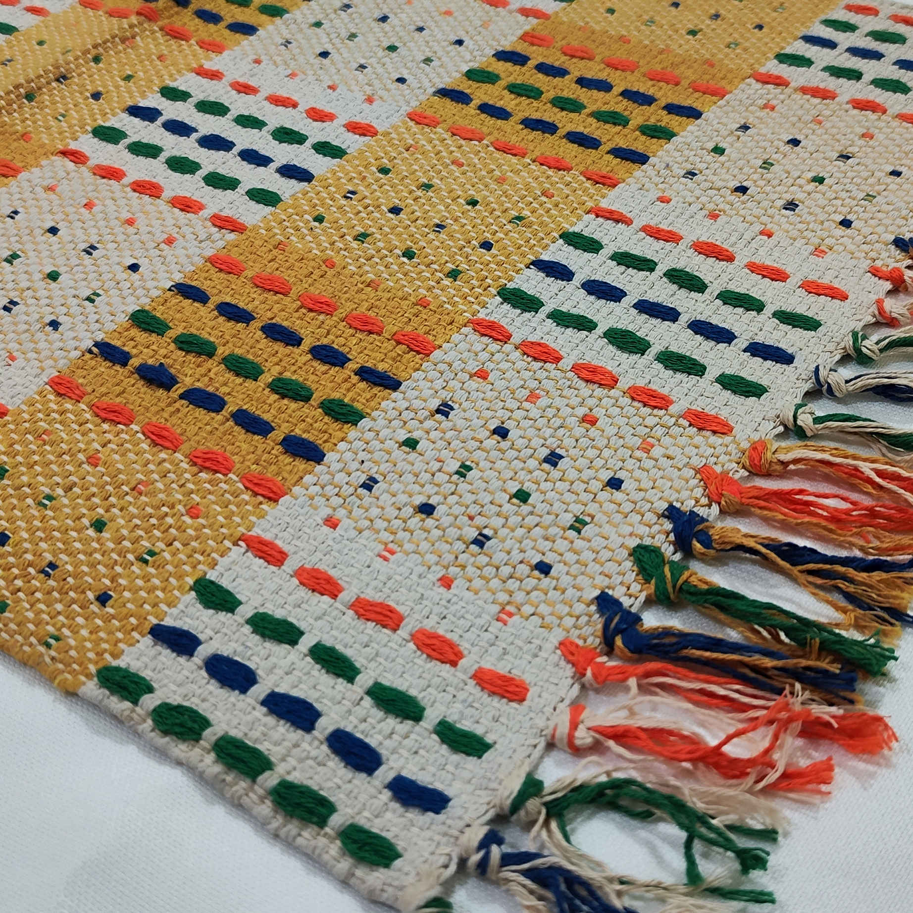 Price and Buy Persian Jajim Rug Flat-Woven Chessboard Yellow - Image 3