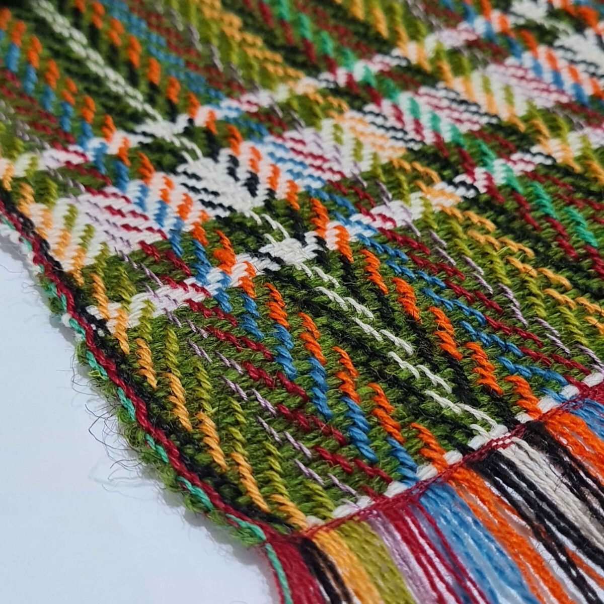 Price and Buy Persian Jajim Rug Flat-Woven in Lorestan Striped Green - Image 4
